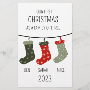 Eerste Kerstmis als familie van drie Briefpapier