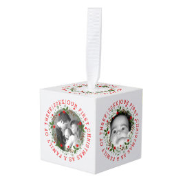 Eerste Kerstmis als familie van drie grote foto's Decoratie