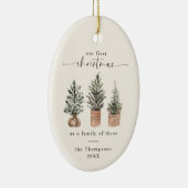 Eerste Kerstmis als familie van drie Keramisch Ornament (Rechts)