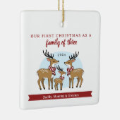 Eerste Kerstmis als familie van drie Keramisch Ornament (Rechts)