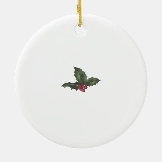 Eerste Kerstmis als familie van drie Keramisch Ornament (Achterkant)