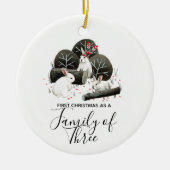 Eerste Kerstmis als familie van drie Keramisch Ornament (Voorkant)