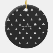 Eerste Kerstmis als familie van drie Keramisch Ornament (Achterkant)