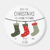 Eerste Kerstmis als familie van drie Magneet (Voorkant)