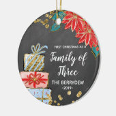 Eerste Kerstmis als familie van drie sieraden Keramisch Ornament (Links)