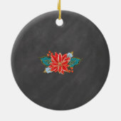 Eerste Kerstmis als familie van drie sieraden Keramisch Ornament (Achterkant)