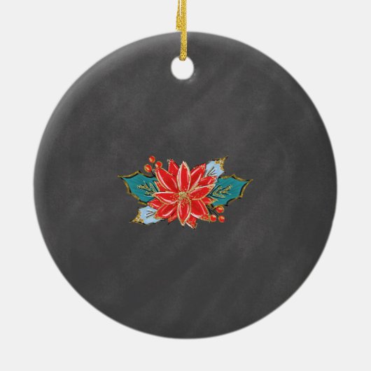 Eerste Kerstmis als familie van drie sieraden Keramisch Ornament (Achterkant)