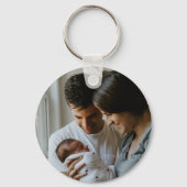 Eerste Kerstmis als familie van drie Sleutelhanger (Achterkant)