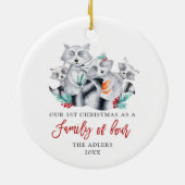 Eerste Kerstmis als familie van vier gepersonalise Keramisch Ornament (Achterkant)