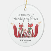 Eerste Kerstmis als familie van vier gepersonalise Keramisch Ornament (Links)