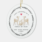 Eerste Kerstmis als familie van vier jaar geleden Keramisch Ornament (Links)