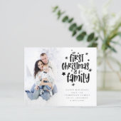 Eerste Kerstmis als familiekaartfotokaart (Staand voorkant)