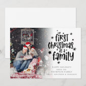 Eerste Kerstmis als familiekaartfotokaart Feestdagenkaart (Voorkant / Achterkant)