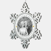 Eerste Kerstmis als foto van de heer en mevrouw Go Tin Sneeuwvlok Ornament (Rechts)