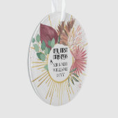 Eerste Kerstmis als foto van de heer & mevrouw Boh Ornament (voorkant)