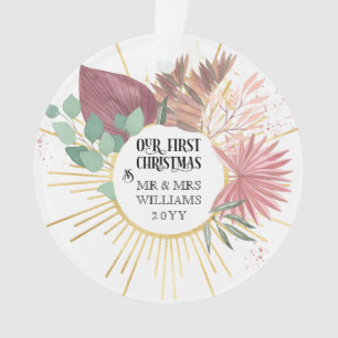 Eerste Kerstmis als foto van de heer & mevrouw Boh Ornament