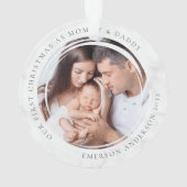 Eerste Kerstmis als foto van mama en papa Marble Ornament (achterkant)