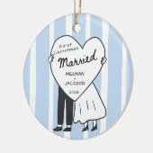 Eerste kerstmis als getrouwd paar ornament (Links)