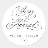 Eerste kerstmis als getrouwd stel ronde sticker (Voorkant)