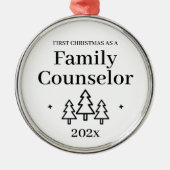 Eerste Kerstmis als gezinsbegeleider Metalen Ornament (Voorkant)