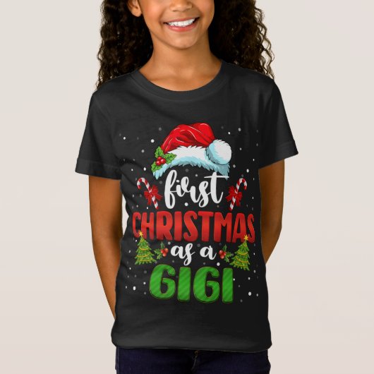 Eerste Kerstmis als Gigi Pet Santa Gender onthult T-shirt (Voorkant)