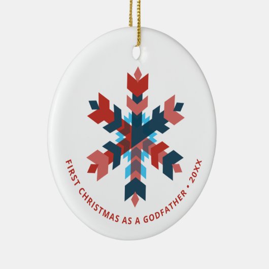 Eerste Kerstmis als godfather Snowflake Keramisch Ornament (Rechts)