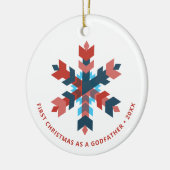 Eerste Kerstmis als godfather Snowflake Keramisch Ornament (Links)