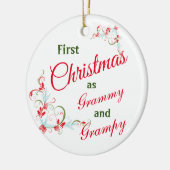Eerste Kerstmis als Grammy en Grampy Foto Keramisch Ornament (Links)