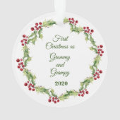 Eerste Kerstmis als Grammy en Grampy - Foto Ornament (achterkant)