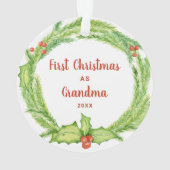 Eerste Kerstmis als Grandma Grandouders Baby Foto Ornament (achterkant)