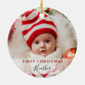 Eerste Kerstmis als Grandma & Grandpa Custom Photo Keramisch Ornament (Achterkant)