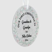 Eerste Kerstmis als Grandma & Grandpa Custom Photo Ornament (voorkant)