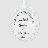 Eerste Kerstmis als Grandma & Grandpa Custom Photo Ornament (voorkant)