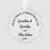Eerste Kerstmis als Grandma & Grandpa Custom Photo Ornament (voorkant)