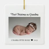 Eerste Kerstmis als Grandma New Baby Foto Keramisch Ornament (Achterkant)