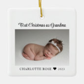 Eerste Kerstmis als Grandma New Baby Foto Keramisch Ornament (Voorkant)