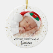 Eerste Kerstmis als Grandma Photo Ceramic Ornament (Voorkant)