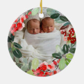 Eerste Kerstmis als Grandouders Custom Photo Keramisch Ornament (Achterkant)
