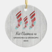 Eerste Kerstmis als grootmoeder en opa gepersonali Keramisch Ornament (Voorkant)