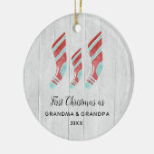 Eerste Kerstmis als grootmoeder en opa gepersonali Keramisch Ornament (Links)