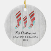 Eerste Kerstmis als grootmoeder en opa gepersonali Keramisch Ornament (Achterkant)