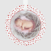 Eerste Kerstmis als grootouderauto en rode foto Ornament (achterkant)