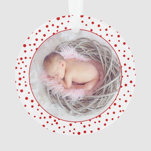 Eerste Kerstmis als grootouderauto en rode foto Ornament (achterkant)