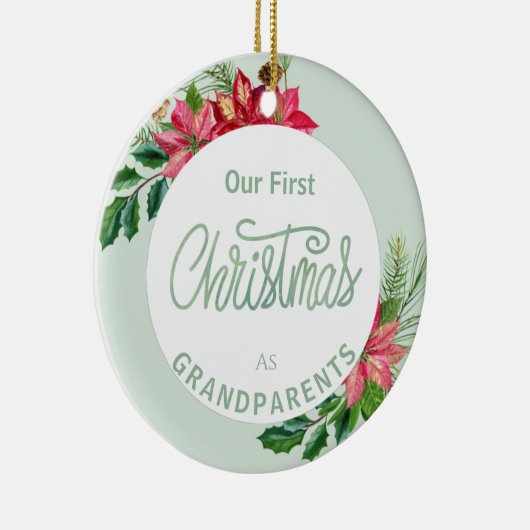 Eerste Kerstmis als grootouderkeramisch Ornament (Rechts)