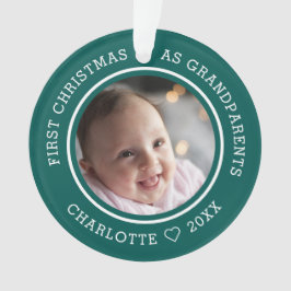 Eerste Kerstmis als grootouders 2 Foto Groen Ornament