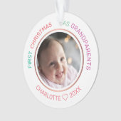 Eerste Kerstmis als grootouders 2 Foto Modern Ornament (voorkant)