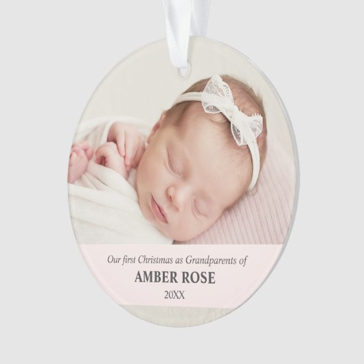 Eerste Kerstmis als grootouders 2 foto's Ornament (voorkant)