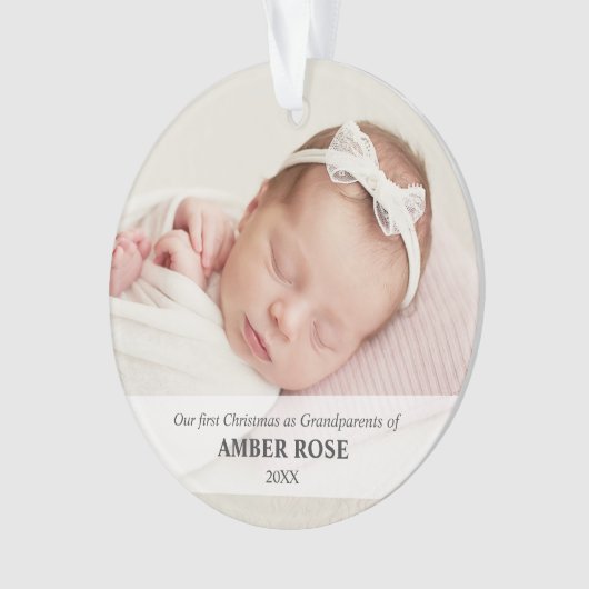 Eerste Kerstmis als grootouders 2 foto's Ornament (voorkant)