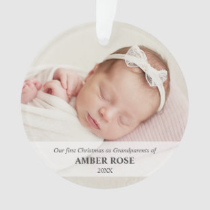 Eerste Kerstmis als grootouders 2 foto's Ornament