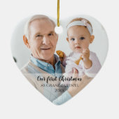 Eerste Kerstmis als Grootouders 2 Fotoscript Keramisch Ornament (Achterkant)